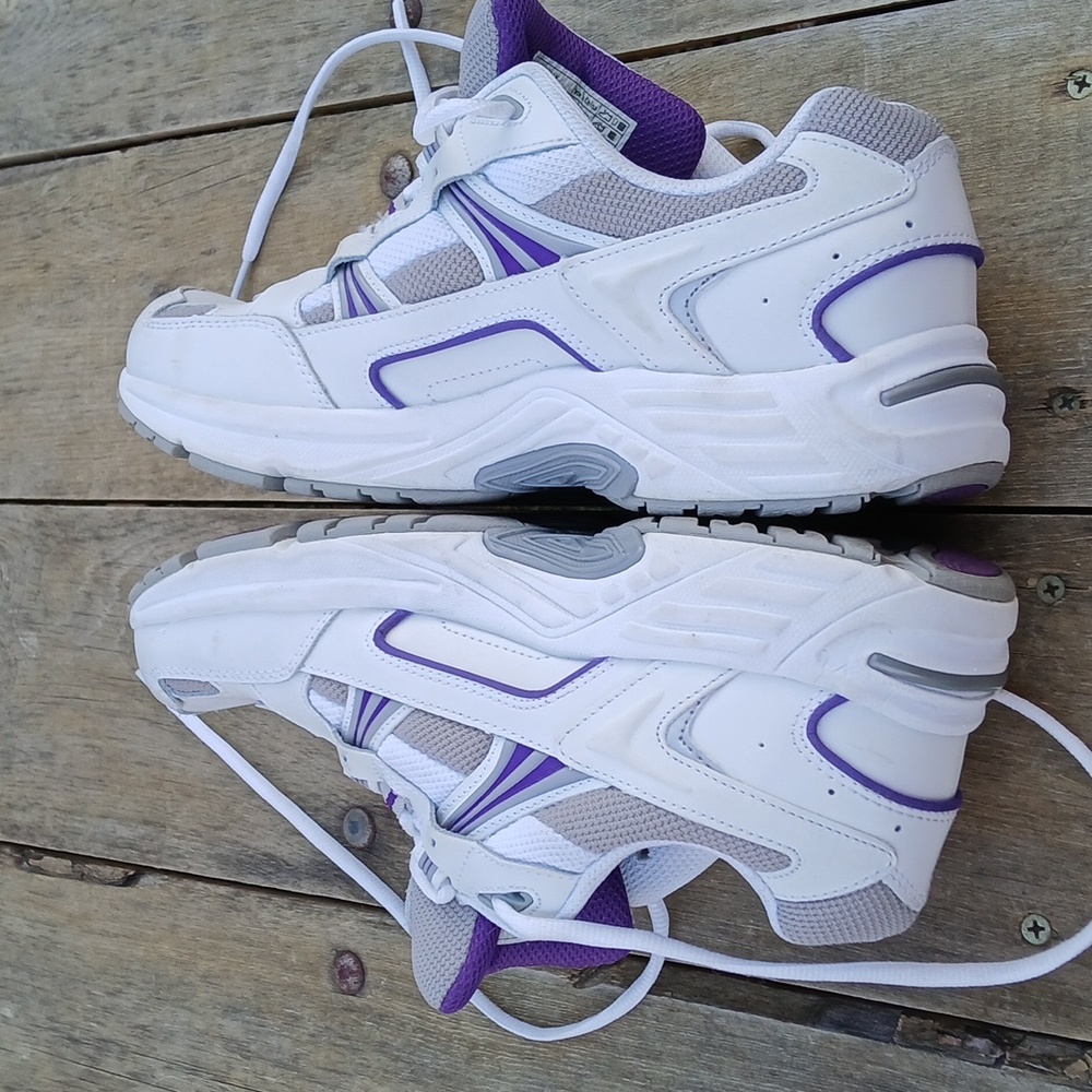 Bionic Walker Shoes Classic Athletic Sneakers Women Size 8.5 Wide,White/Purple - Picture 8 of 9
